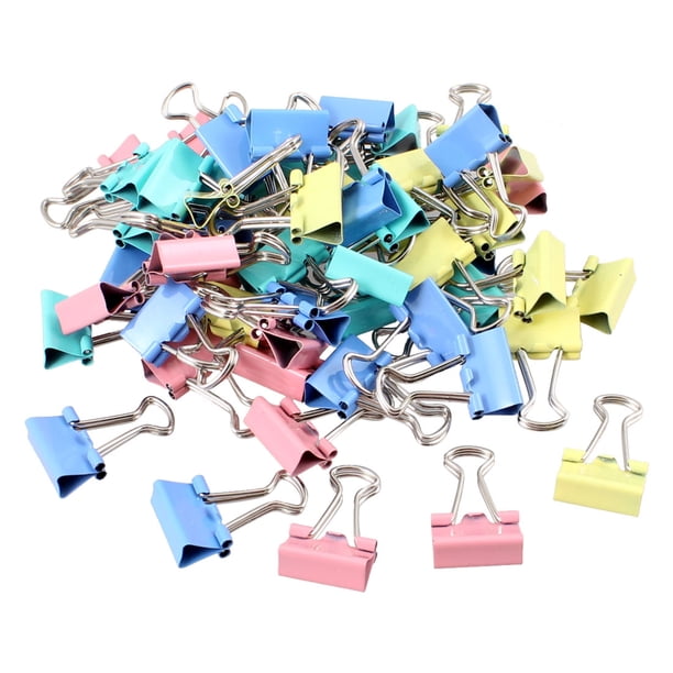 Metal Office Assorted Color Paper Document Binder Clips 60pcs Colorful