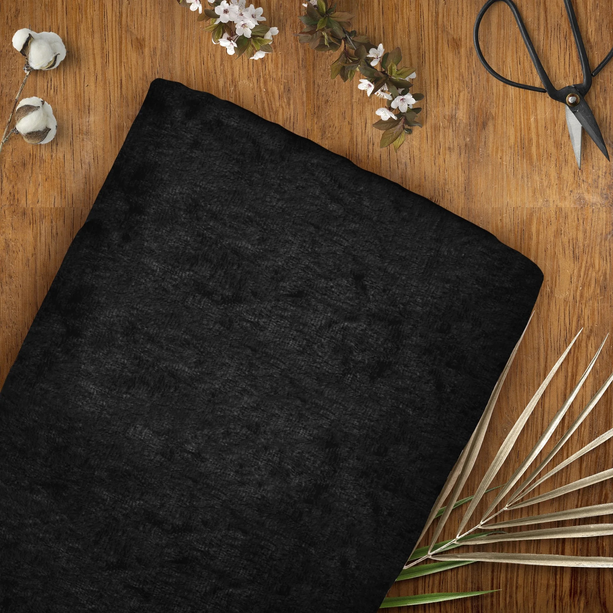 Hello Hobby Crushed Panne Sewing & Craft Fabric, Black, 2 Yards, 58 in Wide, 100% Polyester
