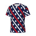 thumbnail image 5 of Vsdgher Patriotic Star Print Men's Dry Fit Mesh Athletic Shirts Moisture Wicking Tennis T-Shirt Tops, 5 of 9