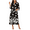 Black Floral Butterfly, variant on Oudiya Women Zipper Robe Loungewear Dress Full Length Nightgown Housecoat 3/4 Sleeves Sleepwear with Pockets
