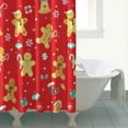 thumbnail image 4 of Red Christmas Gingerbread Man Pattern Shower Curtain 72"x72" ,Bathroom Decorative Shower Curtains Set with 12 Hooks,Modern Waterproof Washable Shower Curtain, 4 of 6