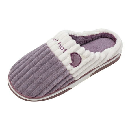 

Gubotare winter slippers for Men Fuzzy Curly Memory Foam Loafer Slippers with Polar Fleece Lining Purple 7