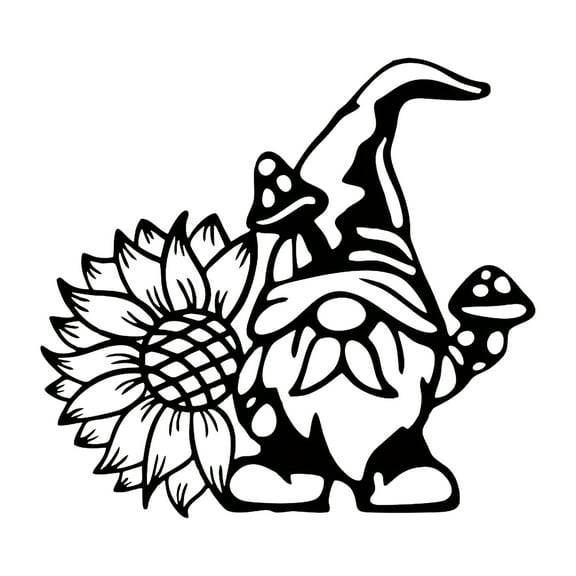 ✅​Sdcart charming santa with sunflowers cartoon metal wall art - festive christmas sculpture holiday decor for fireplace indoor garden seasonal accent​