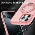 thumbnail image 4 of Designed for iPhone 15 Plus/14 Plus Magnetic Phone Case,With 360° Rotatable Contractile Ring Kickstand,Compatible with Mag-Safe,Shockproof Anti-Scratch Matte Translucent Durable Phone Case,Pink, 4 of 11