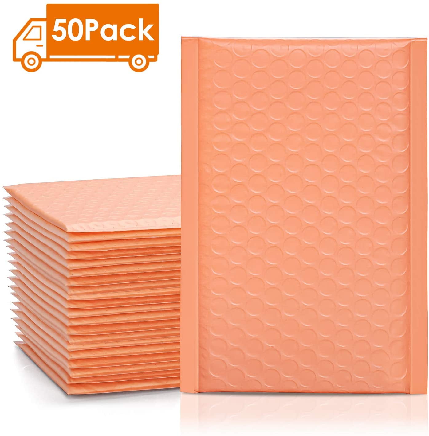 50 pcs Pink Poly Bubble Padded Envelopes Self-Sealing Mailers 4X8 Inner 4x7 