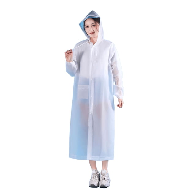 Uuiauoio Imperméable Poncho de Pluie Réutilisable Unisexe Hommes Femmes Long Transparent