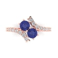 thumbnail image 2 of 1.98ct round cut blue tanzanite 14k rose gold Bridal Wedding Engagement Promise Anniversary Ring for Women size 4.25, 2 of 7
