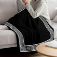 thumbnail image 3 of Black Throw Blanket for Couch, Soft Lightweight Flannel Fleece Blanket, Modern Geometric Abstract Art Aesthetics Microfiber Plush All Season Decorative Blankets Gifts for Sofa Bed 50"x80", 3 of 9