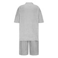 thumbnail image 4 of TIMIFIS Ensembles Courts pour Hommes 2 Pcs Tenues Mode Été Survêtements Ensemble Décontracté Mode Décontracté Couleur Unie Fermeture Éclair Manches Courtes Col Rabattu EnsembleFall, 4 of 6