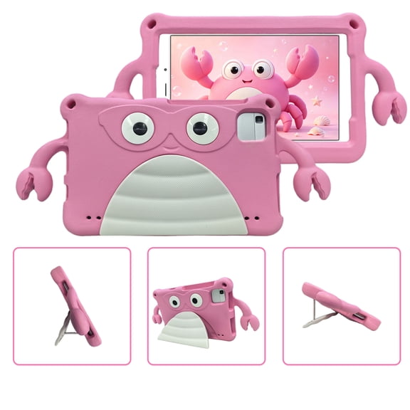 Dteck Kids Case for Samsung Galaxy Tab A11 8.7-inch (SM-X130/X133/X135) 2025/Tab A9 8.7-inch (SM-X110/X115/X117) 2023,Shockproof Silicone Cute Case Handle Kickstand Cover,Pink