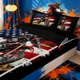 thumbnail image 3 of Meiyoeat Patriotic Dirt Bike Zipper Queen Comforter Set With Fitted Sheet and 2 Pillowcases for Men,USA Flag Print Zipper Bedding Set,Red Black, 3 of 7