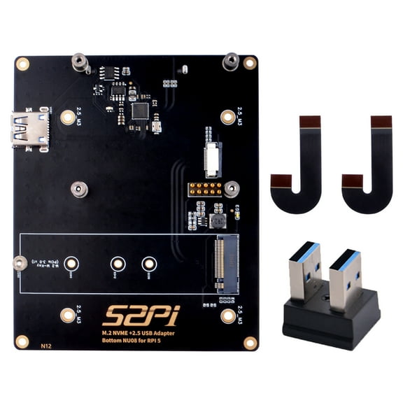 52Pi M.2 NVME  2.5 USB Adapter Bottom NUO8 for Raspberry Pi 5