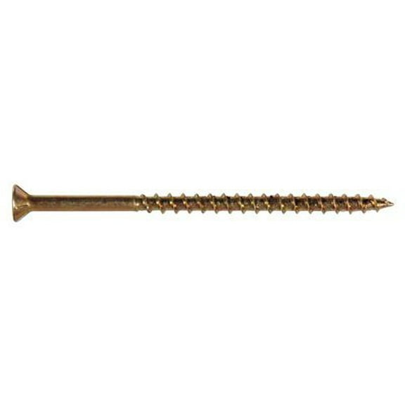 Hillman Power Pro No. 8 x 2 in. L Star Flat Head Yellow Zinc-Plated Steel Wood Screws 153 pk