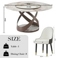 thumbnail image 3 of Leavader 59" Round Kitchen Dining Table, Sintered Stone Dining Room Table Set with Carbon Steel Base with a Double-layered Top, 8 Chairs Included, 3 of 9