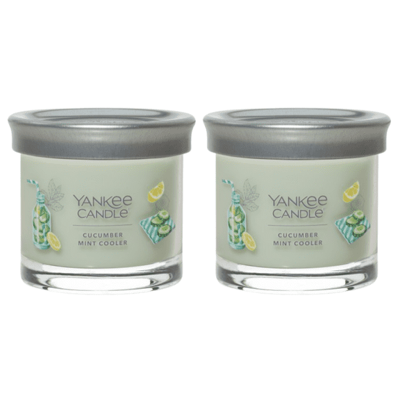 Yankee Candle Small Tumbler Scented Single Wick Jar Candle, Cucumber Mint Cooler, 4.3 oz (Pack of 2)