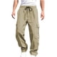 thumbnail image 2 of Pantalones largos para hombre, lisos, a la moda, informales, con múltiples bolsillos y cintura elástica, pantalones largos para hombre, 2 of 6