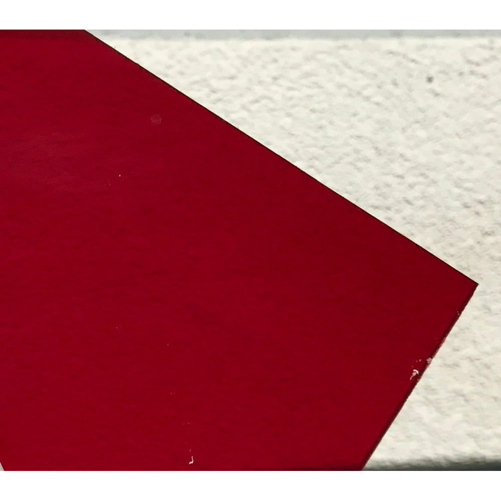 ONE Transparent Red 2423 Acrylic 1/8" Thick 12" x 12" Plastic Sheet