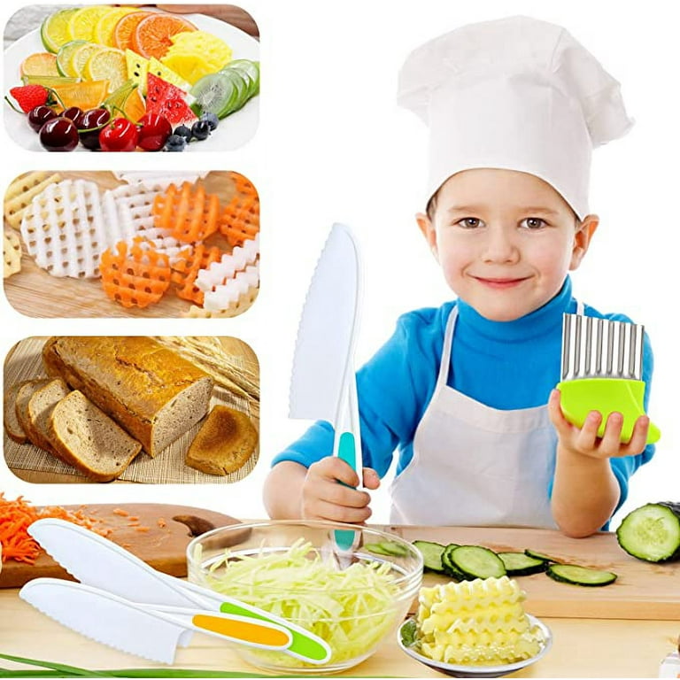 Emual Kids Kitchen Knife 3 Piece Safe Nylon Cooking Plastic Knives For Kids  Toddler Children Cooking Knife Set For Cutting Lettuce Knife Salad Knives