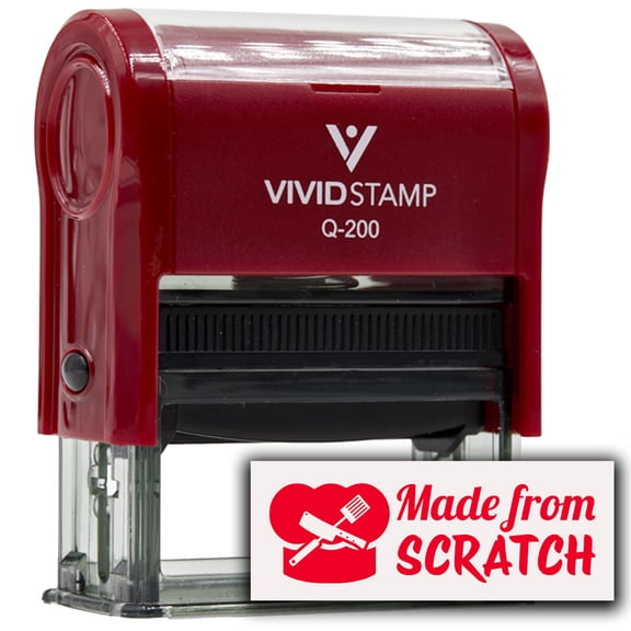 All Quality Made from Scratch Self-Inking Rubber Stamp | Handcrafted Products (Red Ink) - Q-200