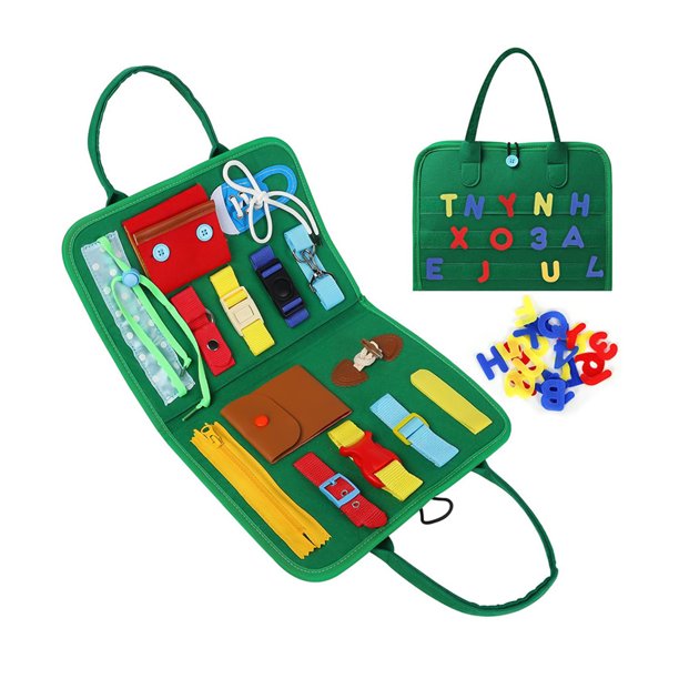 Tablero de aprendizaje Tablero ocupado para niños pequeños Juguete sensorial Habilidades básicas Tableros de actividades Letras extraíbles Números Habilidades motoras finas Juguetes educativos de apre Tomshoo Tablero de aprendizaje