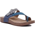 thumbnail image 1 of Josef Seibel Tonga 23 Women's Leather Sandal With Flower Buckle In Blue Size 9, 1 of 6