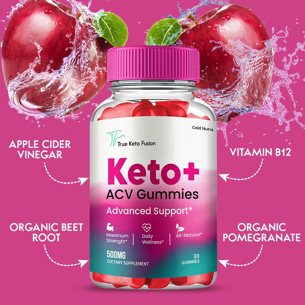 True Keto Fusion Keto + ACV Gummies Supplement for Ketogenic Diet, Premium Formula, Organic Ingredients, 3 Month Supply (3 Pack)