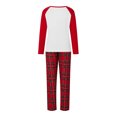 thumbnail image 3 of Family Matching Christmas Pajamas, Baby Romper/Dog Clothes/Letter Pattern Long Sleeve Tops and Plaid Pants Sleepwear Set, 3 of 6