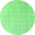thumbnail image 1 of Ahgly Company Indoor Round Solid Emerald Green Modern Area Rugs, 4' Round, 1 of 4