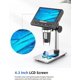 thumbnail image 3 of TOMLOV DM4 Microscopio de monedas 1000X con pantalla de 4,3", microscopio LCD 720P con soporte de metal, 8 luces LED ajustables, vista de PC para niños adultos, compatible con Windows, tarjeta TF de 3, 3 of 3