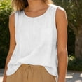 thumbnail image 4 of Cotton Linen Tank Tops for Women 2026 Summer Casual Comfy Sleeveless Linen Shirts Loose Lightweight Gauze Camisoles 21# White L, 4 of 4