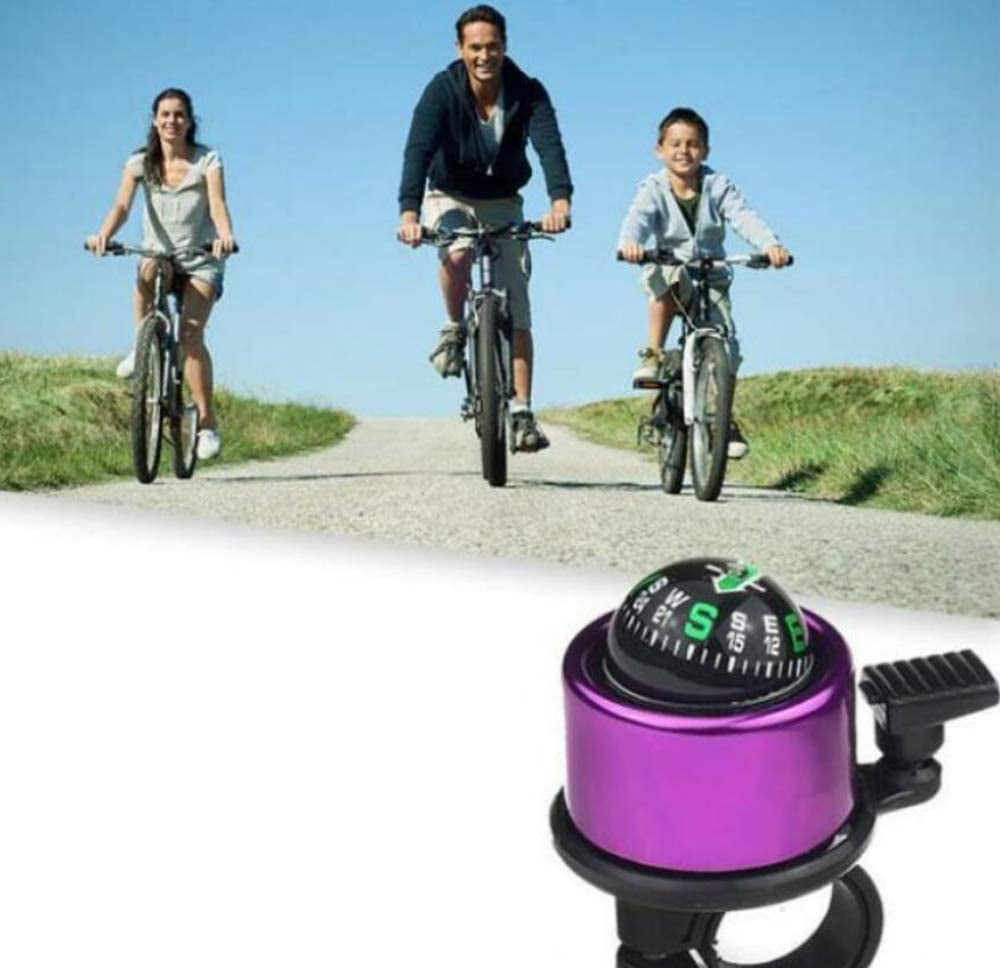 QIXIN 2 Pieces of Mountain Bike with Compass Road Bike Bell Aluminum Bike Bell Classic Adult and Children Mini Bike Bell