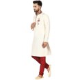 thumbnail image 6 of SKAVIJ Kurta Pajama Set for Men Jacquard Silk Wedding Dress Off-White M, 6 of 6