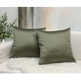 thumbnail image 3 of Aiking Home 26x26 Inches Faux Silk Square European Shams, Zipper Closure, Sage (Set of 2), 3 of 7