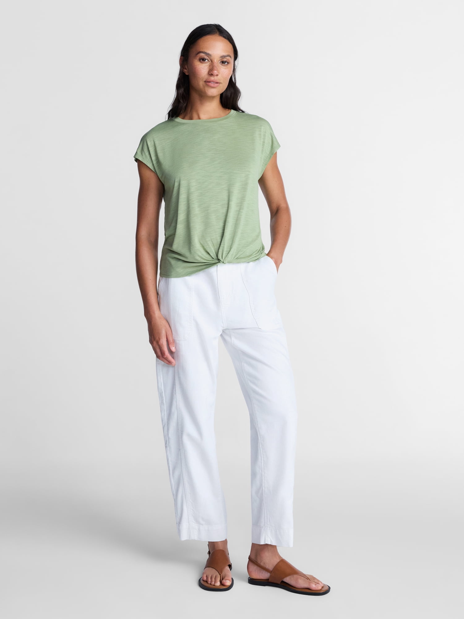 Time and Tru Women's Twist Cap Sleeve Top Sizes XS-XXXL