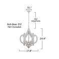 thumbnail image 3 of Cusp Barn 6-Light Rustic Wood Chandelier Lighting Farmhouse Geometrics Chandeliers with Height Adjustable Chandelier for Hallway, Frame, Dining Room, 3 of 6