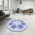 thumbnail image 3 of Ahgly Company Indoor Round Patterned Lavender Blue Area Rugs, 6' Round, 3 of 6
