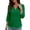 Green, variant on Women's Summer Dressy Casual Tops 3/4 Sleeve Lace Trim V Neck Shirts Elbow Length Blouse Elegant Trendy Tunic T shirts