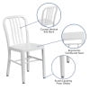 thumbnail image 5 of Flash Furniture Gael Commercial Grade White Metal Indoor-Outdoor Chair, 5 of 12
