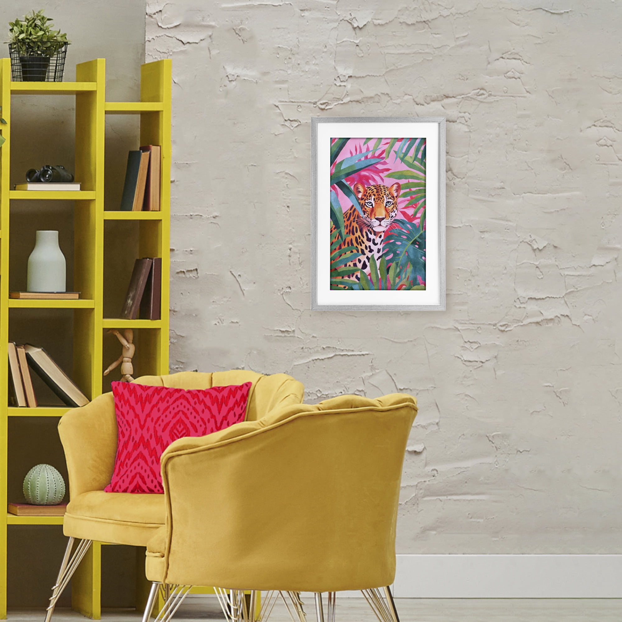 Stupell Industries Wild At Heart Leopard Gray Framed Print Under Glass, design by Andrea Haase