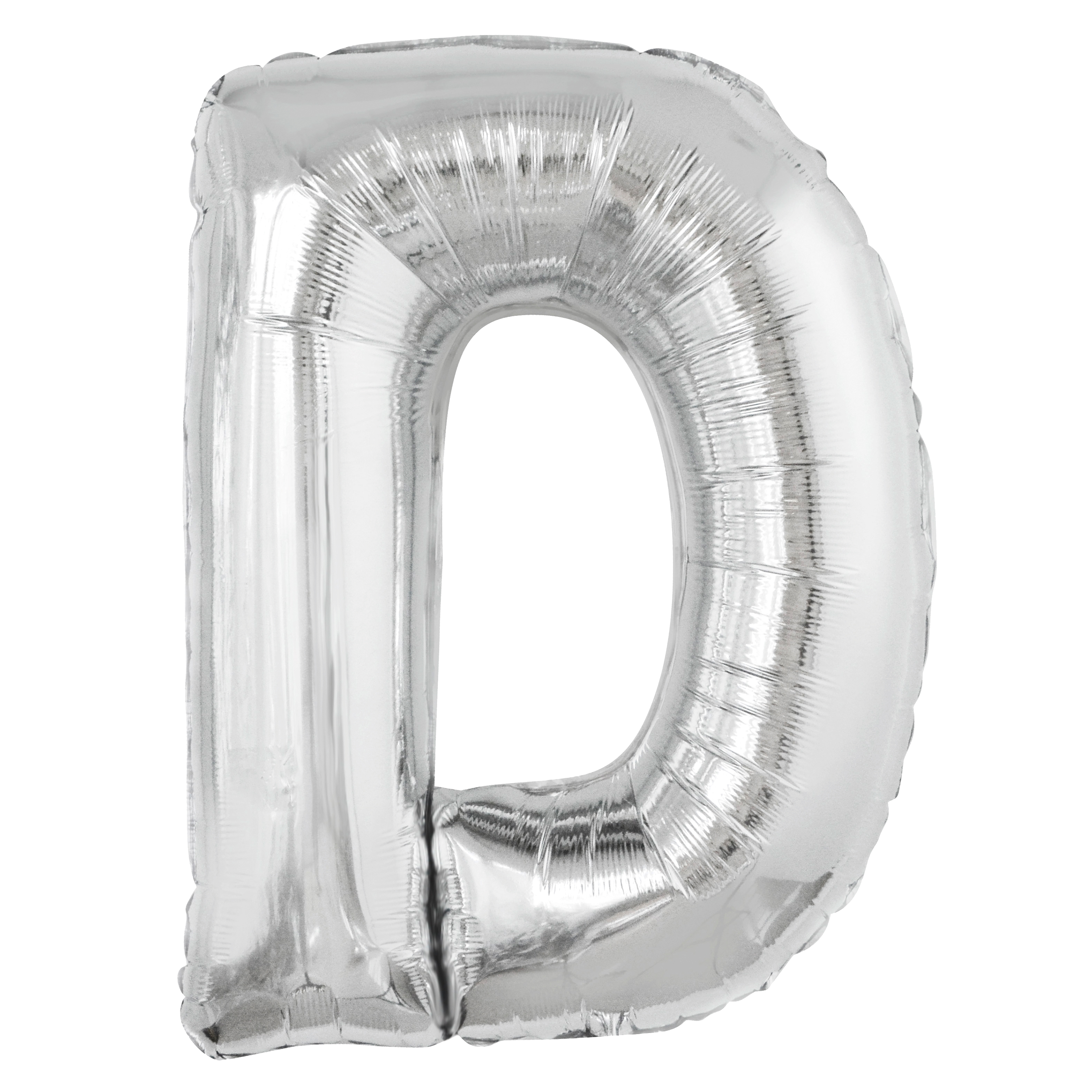 Foil Big Letter Balloon, D, 34 in, Silver, 1ct