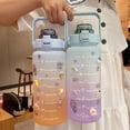 thumbnail image 1 of Gradient Sport Bottle 2L Large Capacity Free Motivational With Time Marker Fitness Jugs Gradient Color Plastic Water Bottle Frosted Cup, 1 of 11