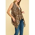 thumbnail image 4 of Made by Johnny Women's Lightweight Sleeveless Draped Open Cardigan L LEOPARD, 4 of 6