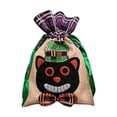 thumbnail image 1 of Halloween Candy Bag Cat Pumpkin Witch Drawstring Treat & Trick Bag Party Favor, 1 of 9