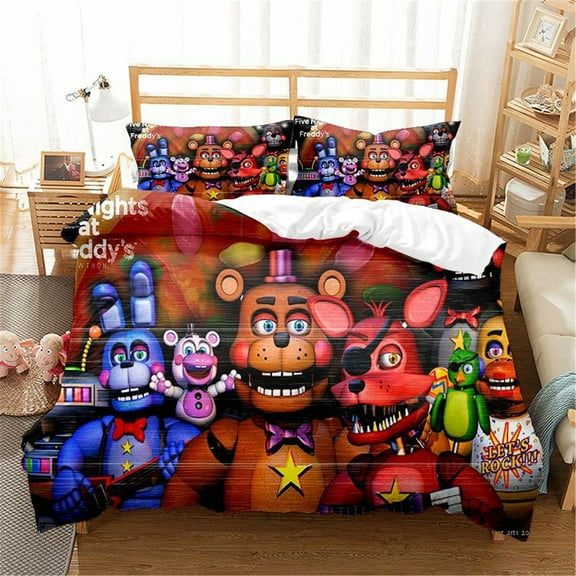 Kids Five Nights at Freddy's Duvet Cover Sets Luxury Ultra Soft Bedding Set Bedroom 3 Pieces Comforter Set with Pillow Shams
