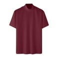 thumbnail image 4 of Dovford Mens Mock Turtleneck Sweater Short Sleeve Solid Color T-Shirts Basic Slim Fit Knitted Pullover Tees, 4 of 7