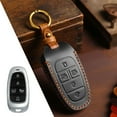thumbnail image 1 of Yimiti Leather Case For Hyundai For Santa For Cruz 2022 On 5 Buttons Keyless Remote,Black, 1 of 5