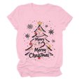 thumbnail image 6 of TOWED22 Winter T-Shirt for Women Family Christmas Party Tops Funny Xmas Tree Outside Snowman Graphic Tees,XXL, 6 of 6