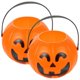 thumbnail image 2 of Jack-O’-Lantern Buckets Pumpkin Pail Large For Halloween Parties Orange 17cm Candy Holder 2Pcs, 2 of 5