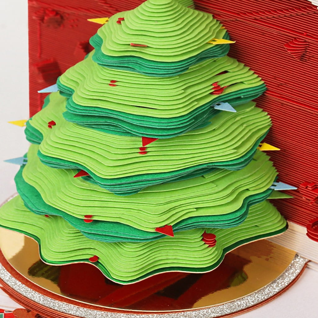 JZROCKER 3D Paper Sculpture Note Pad with Pen Holder for Christmas Decoration
