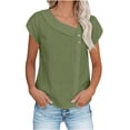 thumbnail image 1 of WRKEKC Racerback Tank Tops for Women Solid Color Half Moon Neck Button Cap Sleeve Cotton Linen Summer Casual Top, 1 of 9